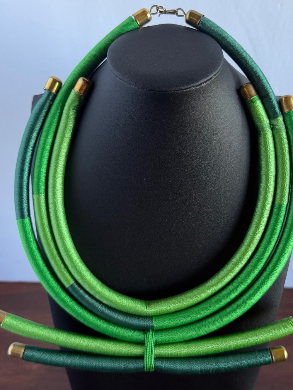 Multi-Strand African Choker Necklace - "Green Swag!"